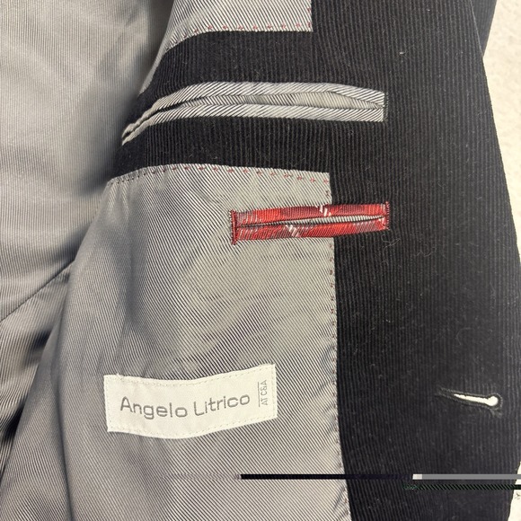 Angelo Latrice Mens Black Corduroy Sport Coat 42L Blazer Sports Jacket - Picture 4 of 10